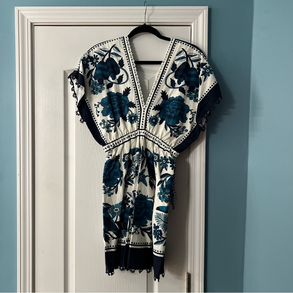 Farm rio blue and white toucan dress